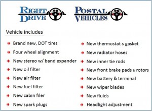 Postal vehicles includes